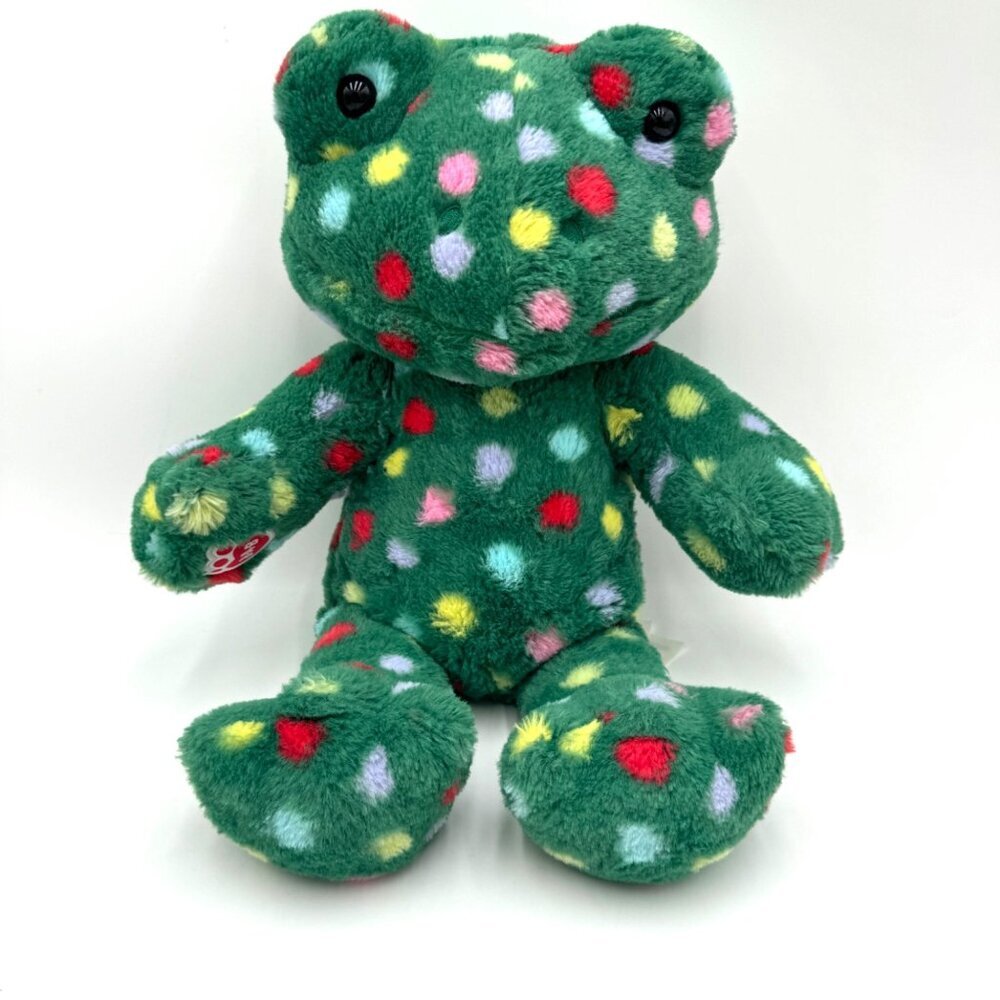 Build A Bear BAB Jolly Jumps Frog Holiday Green Polka Dot Stuffed Animal